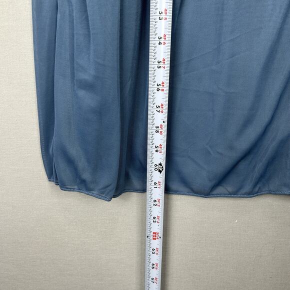 David's Bridal Dress Women 4 Steel Blue Lace One Shoulder Gown Bridesmaid Formal - Picture 9 of 13